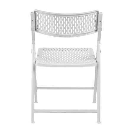 National Public Seating NPS AirFlex Series Premium Polypropylene Folding Chair, White (Pack of 4) 1421